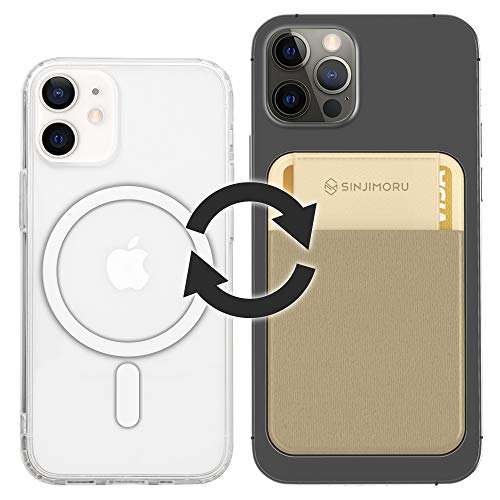 Sinjimoru Privacy Cover Magnetic Card Holder, Magnetic Phone Wallet Stick on as Credit Card Holder for Apple MagSafe Compatible with iPhone 12/13/14 Series. M-Flap Black from Sinjimoru Co.Ltd