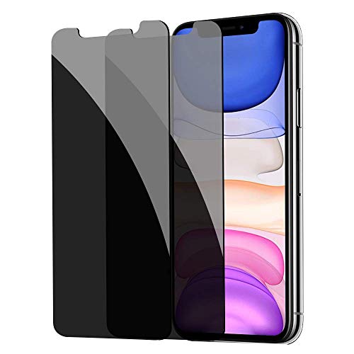 [2 Pack] Privacy Screen Protector for iPhone 11/XR, YMHML Tempered Glass Anti-Spy Bubble Free Case Friendly Easy Installation Film for iPhone 11/XR 6.1 Inch from YMHML