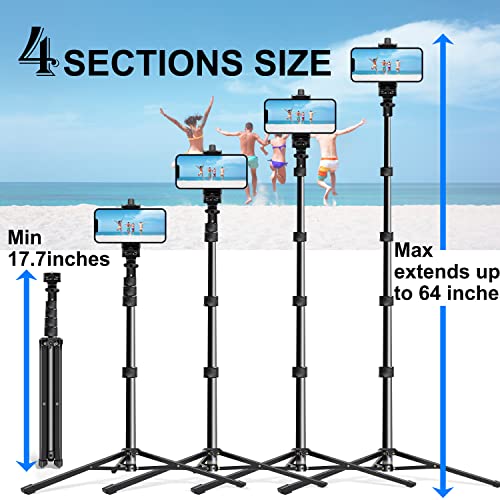 64 Inch Selfie Stick Tripod with Wireless Remote, Phone Tripod Stand Group Selfies/Live Streaming/Video Recording Compatible with All Cellphonesâ¦ from vvtan