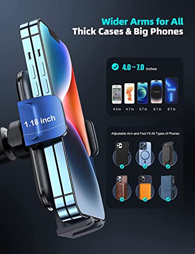 Lamicall 2023 Wider Clamp & Metal Hook Phone Holder Car Vent [Thick Cases Friendly] Car Phone Holder Hands Free Cradle Air Vent for iPhone Smartphone from Lamicall