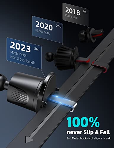 Lamicall 2023 Wider Clamp & Metal Hook Phone Holder Car Vent [Thick Cases Friendly] Car Phone Holder Hands Free Cradle Air Vent for iPhone Smartphone from Lamicall