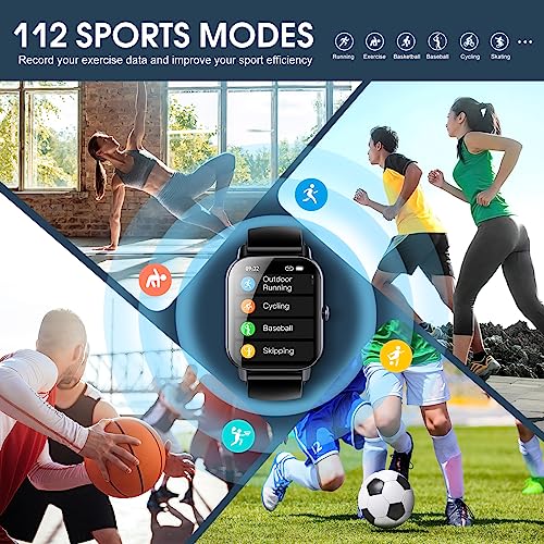 Ddidbi Smart Watch for Men Women(Answer/Make Calls), 1.85" HD Touch Screen Fitness Watch with Sleep Heart Rate Monitor, 112 Sports Modes, IP68 Waterproof Activity Trackers Compatible with Android iOS from Ddidbi