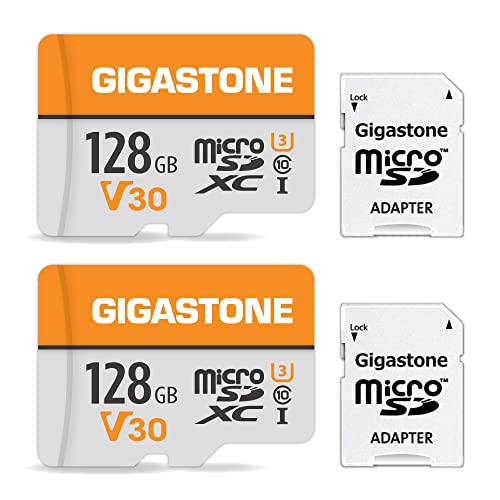 Gigastone 128GB 2-Pack Micro SD Card, 4K Video Pro, GoPro, Surveillance, Security Camera, Action Camera, Drone, 95MB/s MicoSDXC Memory Card UHS-I V30 Class 10 from Gigastone