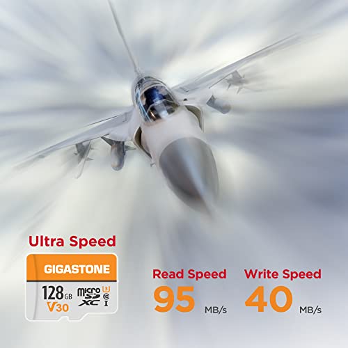 Gigastone 128GB 2-Pack Micro SD Card, 4K Video Pro, GoPro, Surveillance, Security Camera, Action Camera, Drone, 95MB/s MicoSDXC Memory Card UHS-I V30 Class 10 from Gigastone