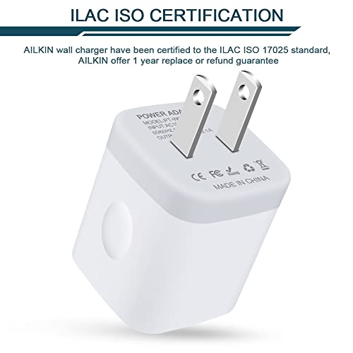 USB Wall Charger, Charger Adapter, AILKIN 2-Pack 2.1A Dual Port Quick Charger Plug Cube for iPhone 14 13 12 11 Pro Max 10 SE X XS 8 Plus Samsung Galaxy S22 S21 S20 Power Block Fast Charging Box Brick from Shenzhen Putuo Technology Co., Ltd