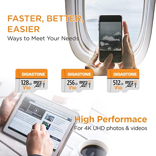 Gigastone 128GB 2-Pack Micro SD Card, 4K Video Pro, GoPro, Surveillance, Security Camera, Action Camera, Drone, 95MB/s MicoSDXC Memory Card UHS-I V30 Class 10 from Gigastone