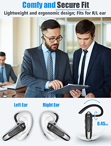 Link Dream Bluetooth Earpiece Wireless CVC8.0 Headset for Cell Phone Dual Mic Noise Canceling Handsfree Phone Earpiece w/Mute 20Hrs Talk Time 180 Days Standby for iPhone Android Home Office Driving by Link Dream