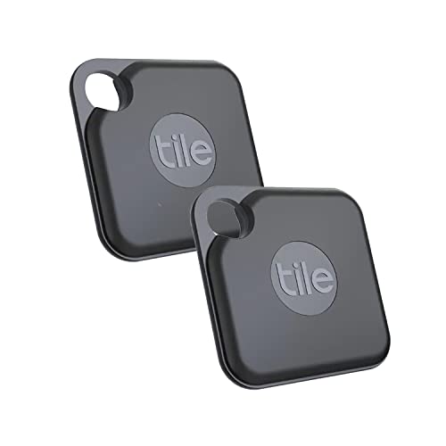 Tile Pro (2020) 2 - Pack - High Performance Bluetooth Tracker, Keys Finder and Item Locator for Keys, Bags, and More; 400 ft Range, Water Resistance and 1 Year Replaceable Battery from Tile