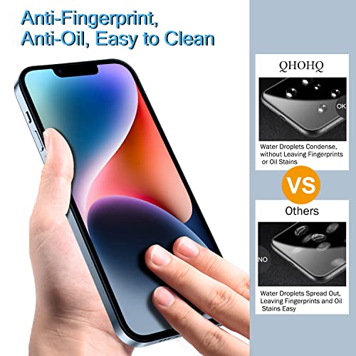 QHOHQ 3 Pack Screen Protector for iPhone 14 / iPhone 13 [6.1 Inch] with 3 Pack Tempered Glass Camera Lens Protector, Ultra HD, 9H Hardness,Case Friendly from QHOHQ