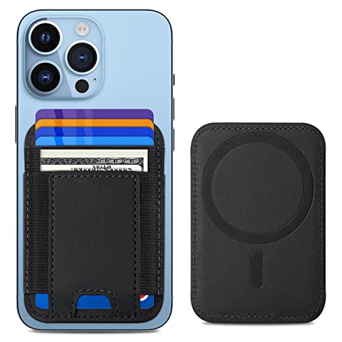 Upgraded Magnetic Wallet, Magsafe Wallet for Apple iPhone 14/13/12 Series, Leather Wallet for Magsafe, Magnetic Phone Wallet for iPhone 14 Pro Max/14 Pro/14/14 Plus/13/12 Series, Hold 7 Cards, Black from ExtreLife