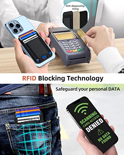Upgraded Magnetic Wallet, Magsafe Wallet for Apple iPhone 14/13/12 Series, Leather Wallet for Magsafe, Magnetic Phone Wallet for iPhone 14 Pro Max/14 Pro/14/14 Plus/13/12 Series, Hold 7 Cards, Black from ExtreLife