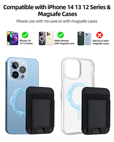 Upgraded Magnetic Wallet, Magsafe Wallet for Apple iPhone 14/13/12 Series, Leather Wallet for Magsafe, Magnetic Phone Wallet for iPhone 14 Pro Max/14 Pro/14/14 Plus/13/12 Series, Hold 7 Cards, Black from ExtreLife