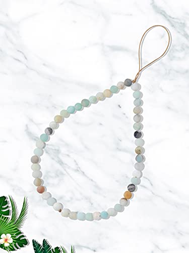 OAIITE Semi-Precious Gem Stones Beaded Phone Charm Cell Phone Lanyard Wrist Strap Handmade Natural Gemstone Phone Chain string by OAIITE