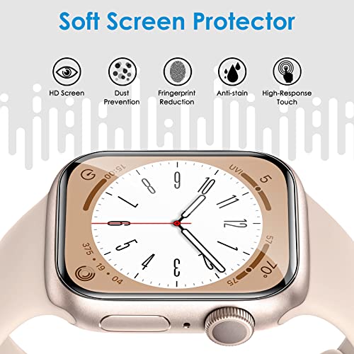 UniqueMe [ 6 Pack for Apple Watch Screen Protector 40mm, 2022 Apple Watch SE Series 6/5/4 Screen Protector [Upgrade Flexible Film] Anti-Scratch [Non-Bubbles] Soft HD TPU Clear Film for iWatch 40mm from UniqueMe