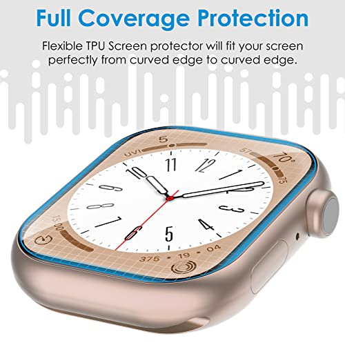 UniqueMe [ 6 Pack for Apple Watch Screen Protector 40mm, 2022 Apple Watch SE Series 6/5/4 Screen Protector [Upgrade Flexible Film] Anti-Scratch [Non-Bubbles] Soft HD TPU Clear Film for iWatch 40mm from UniqueMe