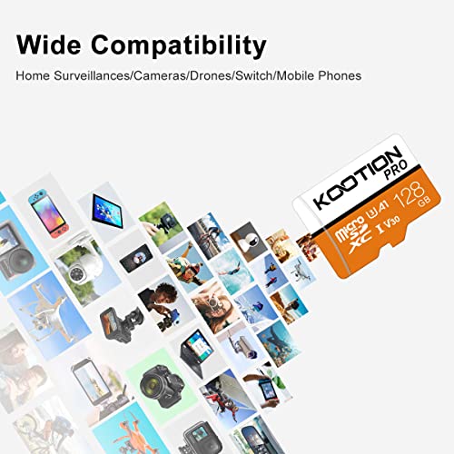 KOOTION 128GB Micro SD Card 128 gb Ultra Micro SDXC Memory U3 Card High Speed TF Card R Flash, U3, A1,V30, 128 GB from KOOTION