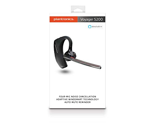Plantronics by Poly Voyager 5200 Wireless Headset - Single-Ear Bluetooth Headset w/Noise-Canceling Mic - Ergonomic Design - Voice Controls - Lightweight - Connect to Mobile/Tablet via Bluetooth by Plantronics