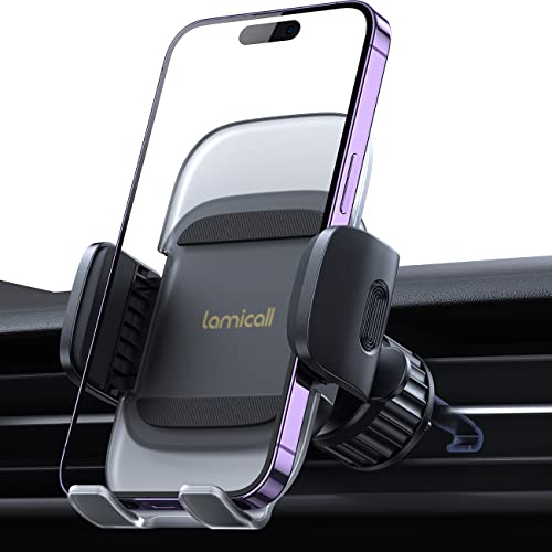 Lamicall Phone Holder Car Vent - ðð¢ððð« Spring Clamp [Big Phone Friendly] Air Vent Cell Phone Mount for Car Hands Free Automobile Cradle Clip for iPhone, Android Smartphone, 4" to 7" Phone by Lamicall