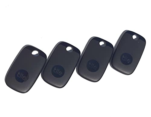 Tile Pro (2022) 4-Pack. Powerful Bluetooth Tracker, Keys Finder and Item Locator for Keys, Bags, and More; Up to 400 ft Range. Water-Resistant. Phone Finder. iOS and Android Compatible. by Tile Pro