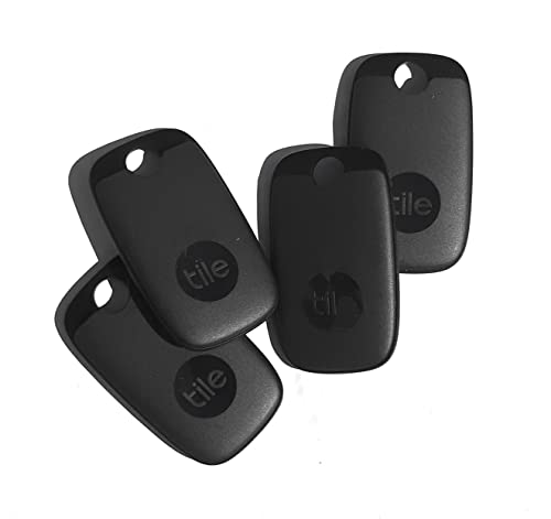 Tile Pro (2022) 4-Pack. Powerful Bluetooth Tracker, Keys Finder and Item Locator for Keys, Bags, and More; Up to 400 ft Range. Water-Resistant. Phone Finder. iOS and Android Compatible. by Tile Pro
