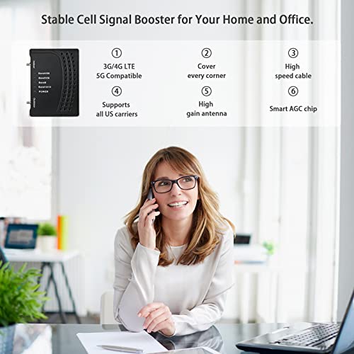 Cell Phone Signal Booster for Home with All U.S Carriers on Band 66/2/4/5/12/13/17/25 | Up to 2,000 Sq Ft |Cell Booster Boost 5G 4G& LTE with Verizon, AT&T, T-Mobile & More | FCC Approved from BoostBars