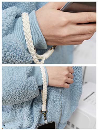CHIWUTECH Boho Macrame Phone Wrist Strap, Cell Phone Lanyard with Tether Tab, Smartphone Wristlet Bracelet Keychain with Universal Strap Holder Connector Patch for Women (Black+White) from 