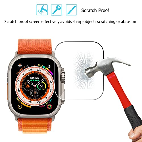 Ailun for Apple Watch Ultra Screen Protector [49mm], Tempered Glass Film, Anti-Scratch, High Definition, Touch Sensitive[3 Pack][Clear] by Ailun