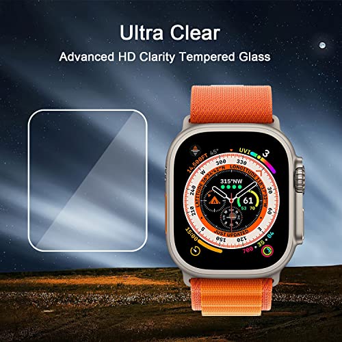 Ailun for Apple Watch Ultra Screen Protector [49mm], Tempered Glass Film, Anti-Scratch, High Definition, Touch Sensitive[3 Pack][Clear] by Ailun