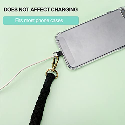 CHIWUTECH Boho Macrame Phone Wrist Strap, Cell Phone Lanyard with Tether Tab, Smartphone Wristlet Bracelet Keychain with Universal Strap Holder Connector Patch for Women (Black+White) from 