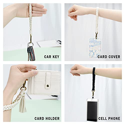 CHIWUTECH Boho Macrame Phone Wrist Strap, Cell Phone Lanyard with Tether Tab, Smartphone Wristlet Bracelet Keychain with Universal Strap Holder Connector Patch for Women (Black+White) from 