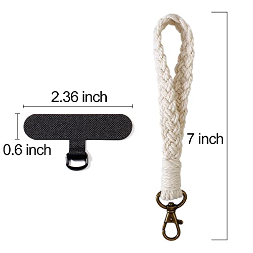 CHIWUTECH Boho Macrame Phone Wrist Strap, Cell Phone Lanyard with Tether Tab, Smartphone Wristlet Bracelet Keychain with Universal Strap Holder Connector Patch for Women (Black+White) from 