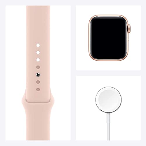 Apple Watch SE (GPS + Cellular, 40mm) - Gold Aluminum Case with Pink Sand Sport Band (Renewed) from Apple Computer