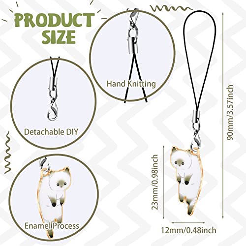 Yinkin 6 Pieces Cat Charm for Mobile Phone Kawaii Cell Phone Charms Strap Cute Hanging Cat Backpack, Wallet, Keychain Pendant Accessories by 
