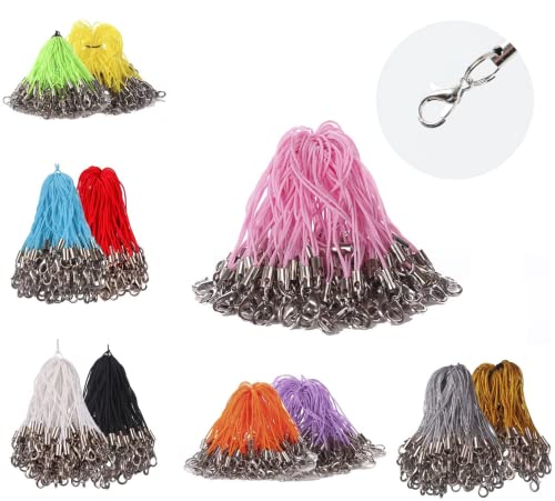Mini-Factory Mix-Colors Strap Charm Lariat Lanyard W/Lobster Clasp Cords for Cellphone/USB Drive/Keychain/DIY Jewelry (Length:2.8", QTY:100X Pcs) from Mini-Factory