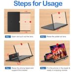 16" Screen Magnifier for Cell Phone -3D Magnifying Projector Screen Enlarger Expander for Movies, Videos, and Gaming â Foldable Phone Stand with Screen Amplifier â Compatible with All Smartphones by Fanlory