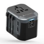 Universal Travel Adapter with USB-C and USB Ports
