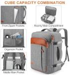 40L Flight Approved Expandable Travel Backpack with Packing Cubes