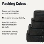 4-Piece Packing Cubes Travel Accessories Set - Black