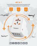 TESSAN Universal Travel Adapter with 4 USB Ports