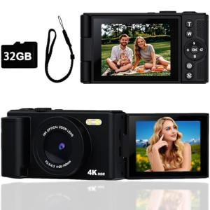 4K Flip Screen Digital Camera for Travel