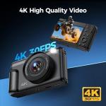 4K Compact Camera with Flip Screen & 16X Zoom