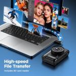 4K Compact Camera with Flip Screen & 16X Zoom