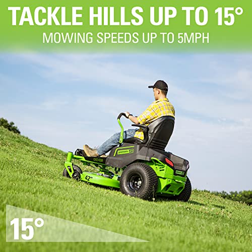 Greenworks 80V 42” Zero-Turn Lawnmower with Batteries