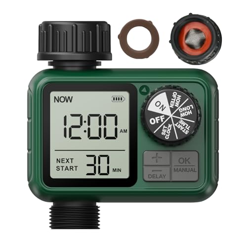Programmable Garden Water Timer with Rain Delay