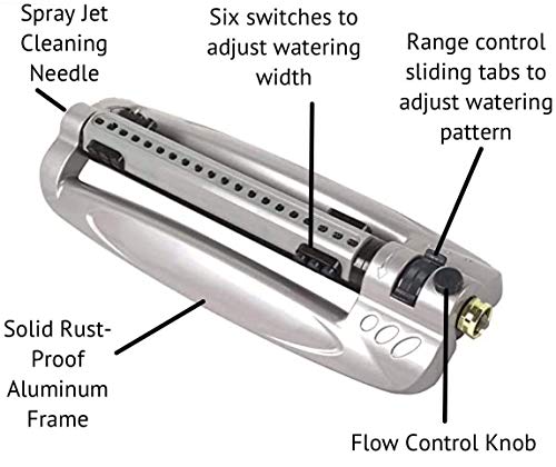 Rocky Mountain Goods Metal Oscillating Lawn Sprinkler