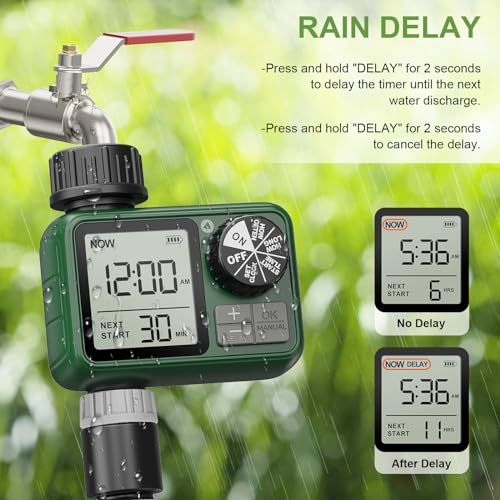 Programmable Garden Water Timer with Rain Delay