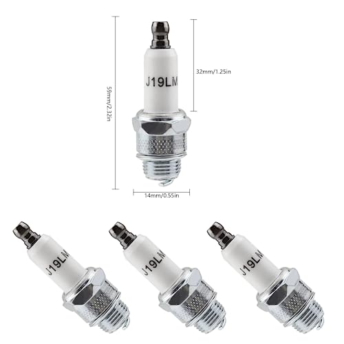 RJ19LM Spark Plug for Lawn Mower - 3 Pack