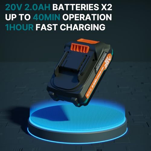 Cordless Electric Leaf Blower with Batteries and Charger