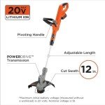 BLACK+DECKER 20V Max Lithium String Trimmer 12