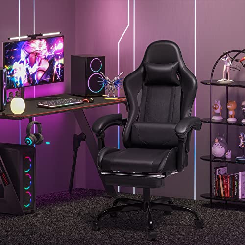 Homall Black Leather Gaming Chair